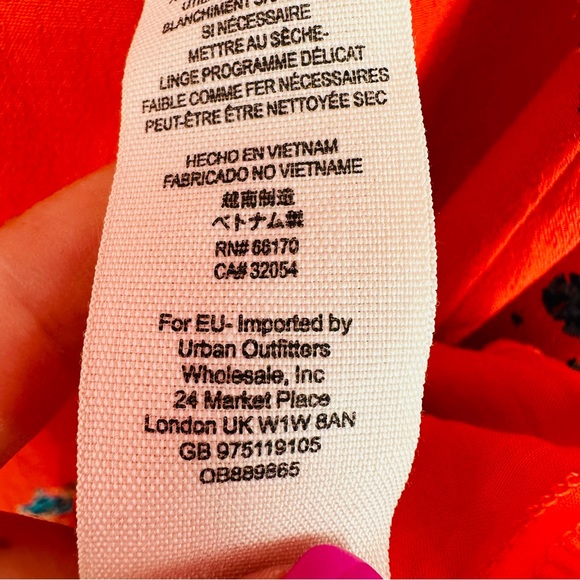 NEW Free People Mockingbird Backless Lace Mini Dress Coral Red Floral Size S - Picture 11 of 12